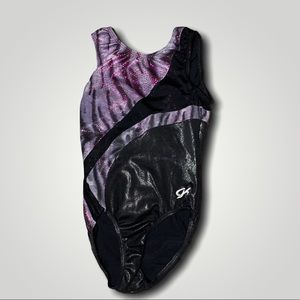 GK purple and black tank leotard